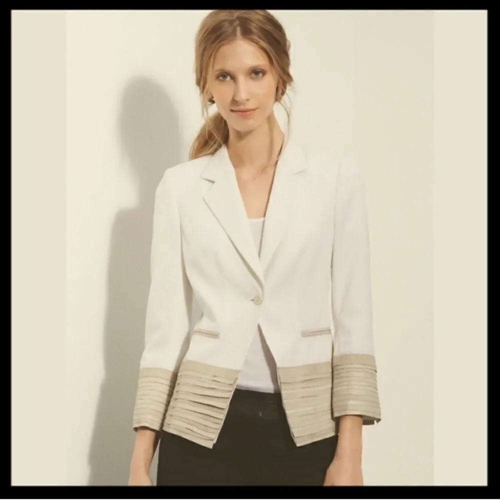 Elizabeth and James Spring Wool Leather‎ Blazer 2